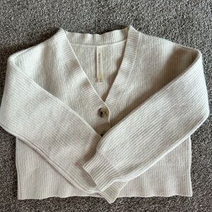 Aritzia Babaton The Group Cream Cropped Wool Cardigan